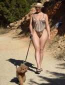 Demi Rose Booty, Walking Her Dog in Ibiza