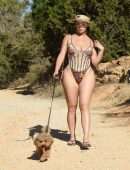 Demi Rose Booty, Walking Her Dog in Ibiza
