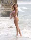 Elizabeth Montgomery in Pink Bikini for 138 Water Photoshoot on the Beach in Malibu