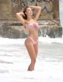 Elizabeth Montgomery in Pink Bikini for 138 Water Photoshoot on the Beach in Malibu