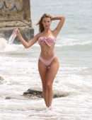 Elizabeth Montgomery in Pink Bikini for 138 Water Photoshoot on the Beach in Malibu