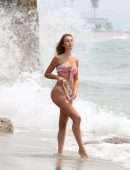 Elizabeth Montgomery in Pink Bikini for 138 Water Photoshoot on the Beach in Malibu