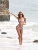 Elizabeth Montgomery in Pink Bikini for 138 Water Photoshoot on the Beach in Malibu