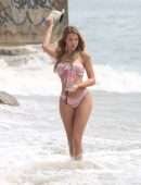 Elizabeth Montgomery in Pink Bikini for 138 Water Photoshoot on the Beach in Malibu