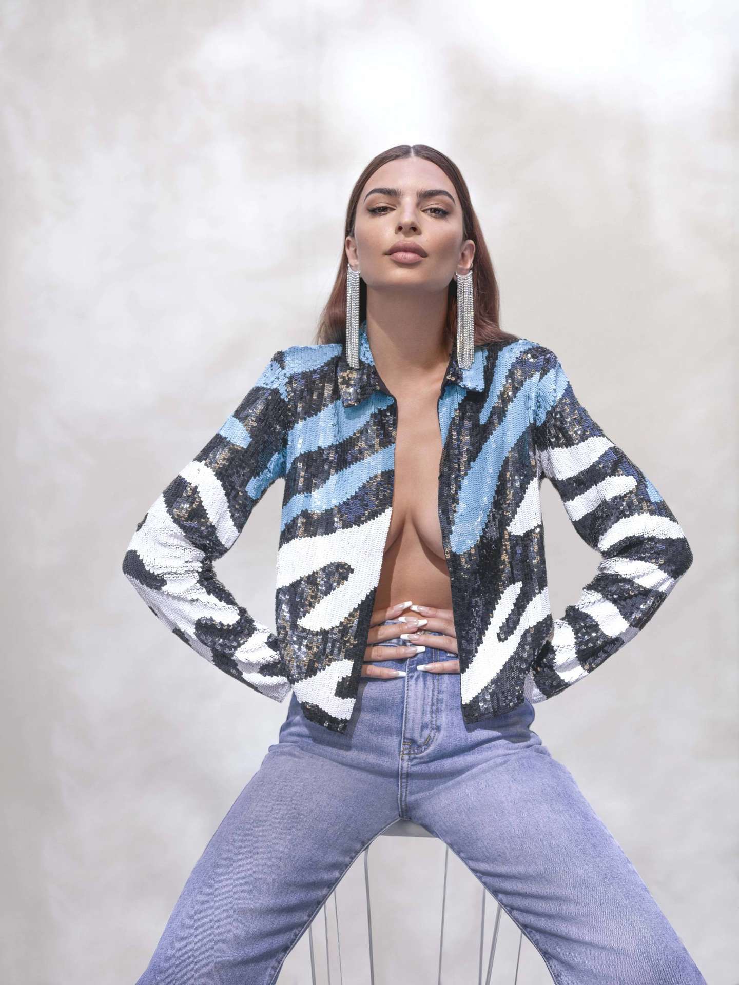 Emily Ratajkowski Leggy and Cleavage in Photoshoot for Nasty Gal Fall/Winter 2020 Campaign