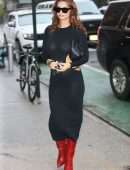 Emily Ratajkowski Arrives at Her Apartment Holding Her Baby Bump