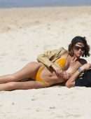 Georgia Fowler Booty in Yellow Bikini at the Bondi Beach in Sydney