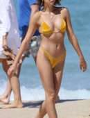 Georgia Fowler Booty in Yellow Bikini at the Bondi Beach in Sydney