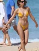 Georgia Fowler Booty in Yellow Bikini at the Bondi Beach in Sydney
