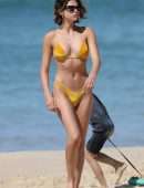 Georgia Fowler Booty in Yellow Bikini at the Bondi Beach in Sydney