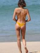 Georgia Fowler Booty in Yellow Bikini at the Bondi Beach in Sydney