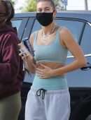 Hailey Bieber Heading to Yoga Practice in West Hollywood, California