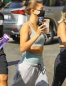 Hailey Bieber Heading to Yoga Practice in West Hollywood, California