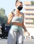 Hailey Bieber Heading to Yoga Practice in West Hollywood, California