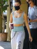 Hailey Bieber Heading to Yoga Practice in West Hollywood, California