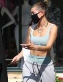 Hailey Bieber Heading to Yoga Practice in West Hollywood, California