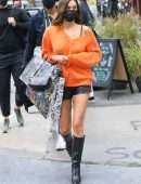 Irina Shayk Leggy at the Falconeri Boutique in NYC