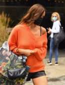 Irina Shayk Leggy at the Falconeri Boutique in NYC