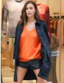 Irina Shayk Leggy at the Falconeri Boutique in NYC