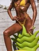 Izabel Goulart in a Tiny Yellow Bikini
