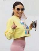 Jeannie Mai Smiles as She Arrives at the DWTS Studio