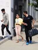 Jeannie Mai Smiles as She Arrives at the DWTS Studio