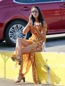 Jessica Ciencin Henriquez Leggy while Talking on the Phone in LA