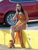 Jessica Ciencin Henriquez Leggy while Talking on the Phone in LA