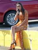 Jessica Ciencin Henriquez Leggy while Talking on the Phone in LA