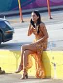 Jessica Ciencin Henriquez Leggy while Talking on the Phone in LA