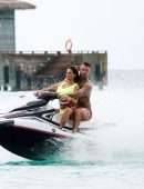 Kate Price and Carl Woods Jet Skiing while on Holiday in the Maldives