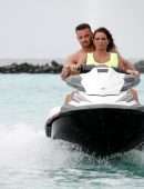 Kate Price and Carl Woods Jet Skiing while on Holiday in the Maldives