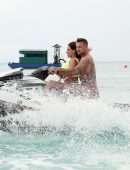 Kate Price and Carl Woods Jet Skiing while on Holiday in the Maldives