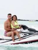 Kate Price and Carl Woods Jet Skiing while on Holiday in the Maldives