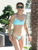Katie Waissel in a Tiny Blue Bikini in Italy