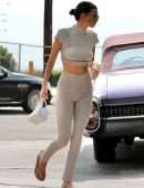 Kendall Jenner in Open Back Dress, at a Gas Station in Malibu