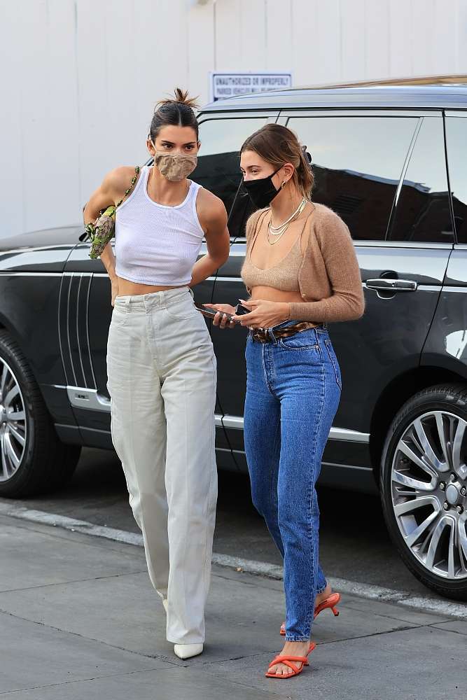 Kendall Jenner and Hailey Bieber Shopping Together in Los Angeles
