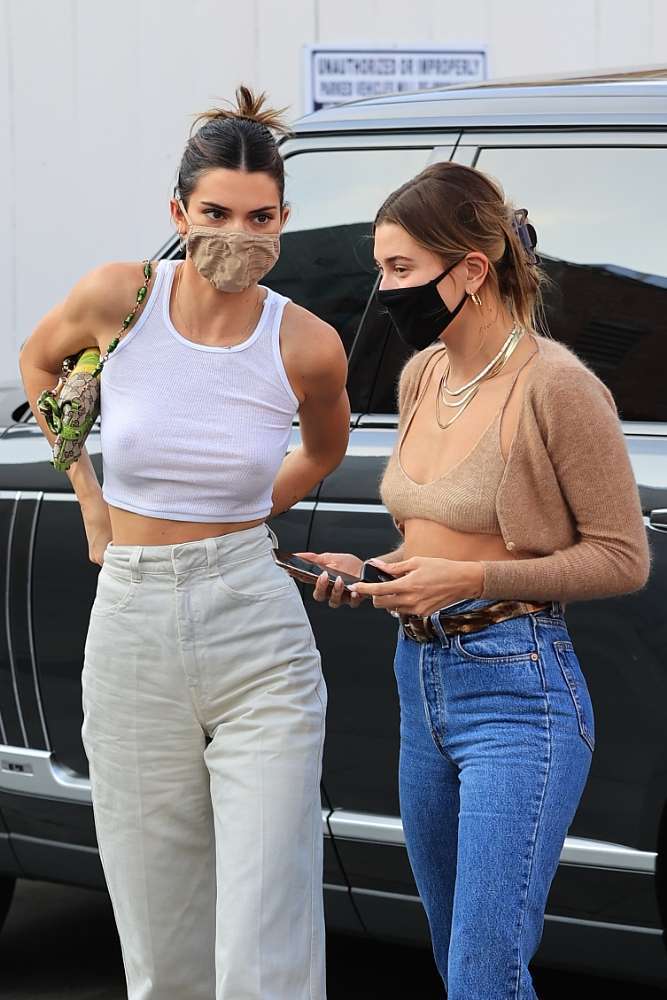 Kendall Jenner and Hailey Bieber Shopping Together in Los Angeles