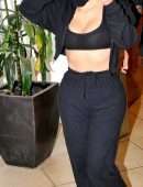 Kim Kardashian Pokies in See-Through Top Out in Beverly Hills