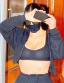 Kim Kardashian Pokies in See-Through Top Out in Beverly Hills