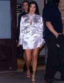Kourtney Kardashian and Addison Rae Leggy Step Out for Dinner