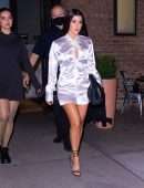 Kourtney Kardashian and Addison Rae Leggy Step Out for Dinner