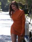 Kylie Jenner Leggy, Out for Lunch in Beverly Hils