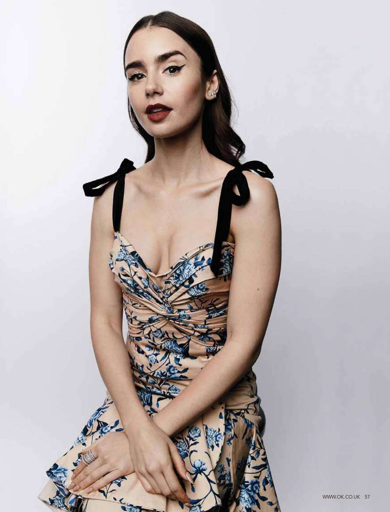 Lily Collins in OK Magazine UK - October 2020