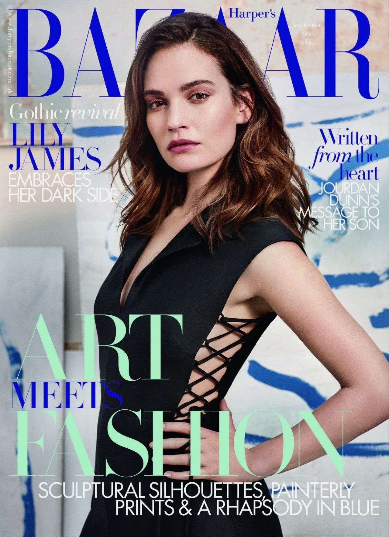 Lily James in Harper's Bazaar UK Magazine Cover - October 2020