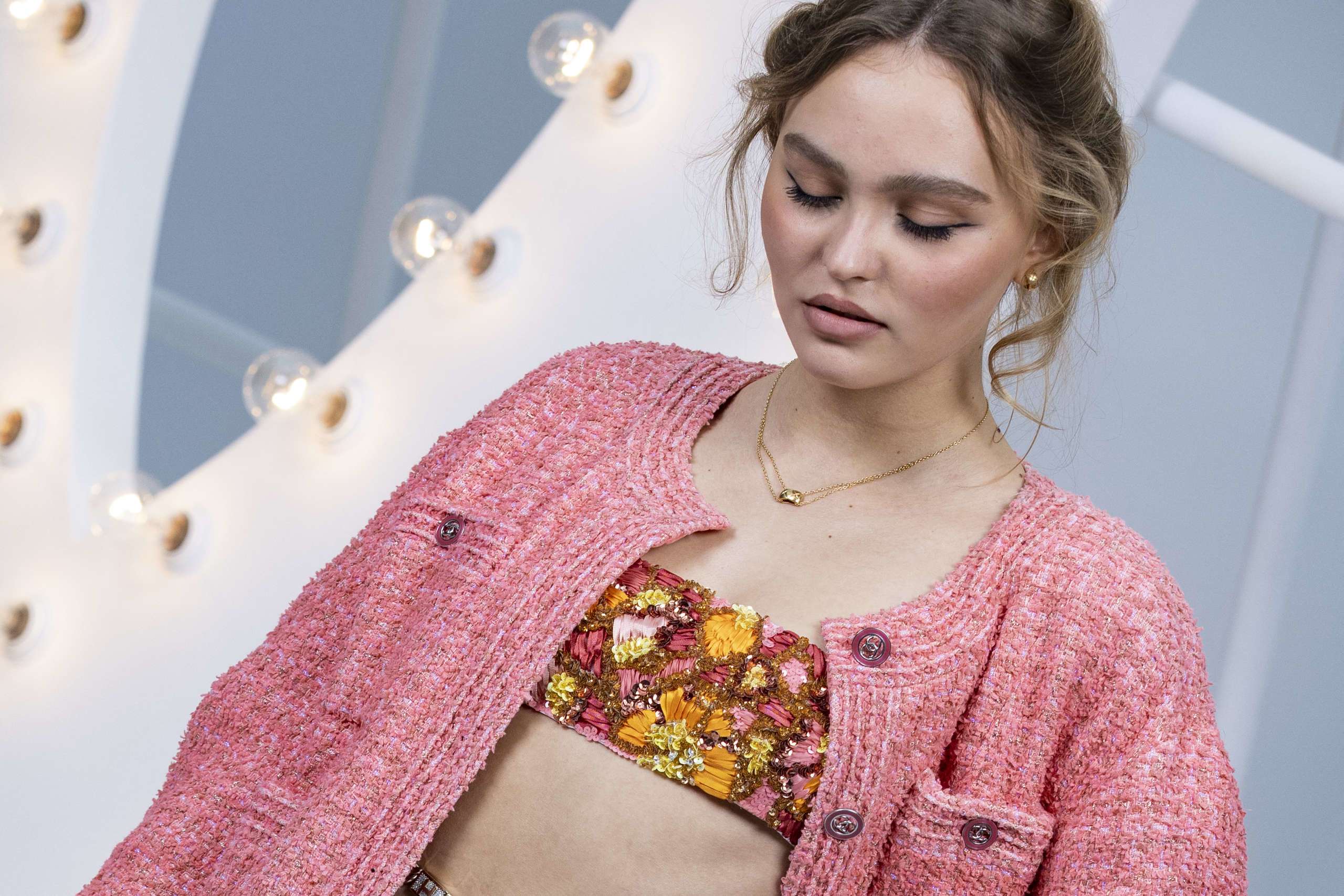 Lily-Rose Depp at Chanel Photocall at Paris Fashion Week