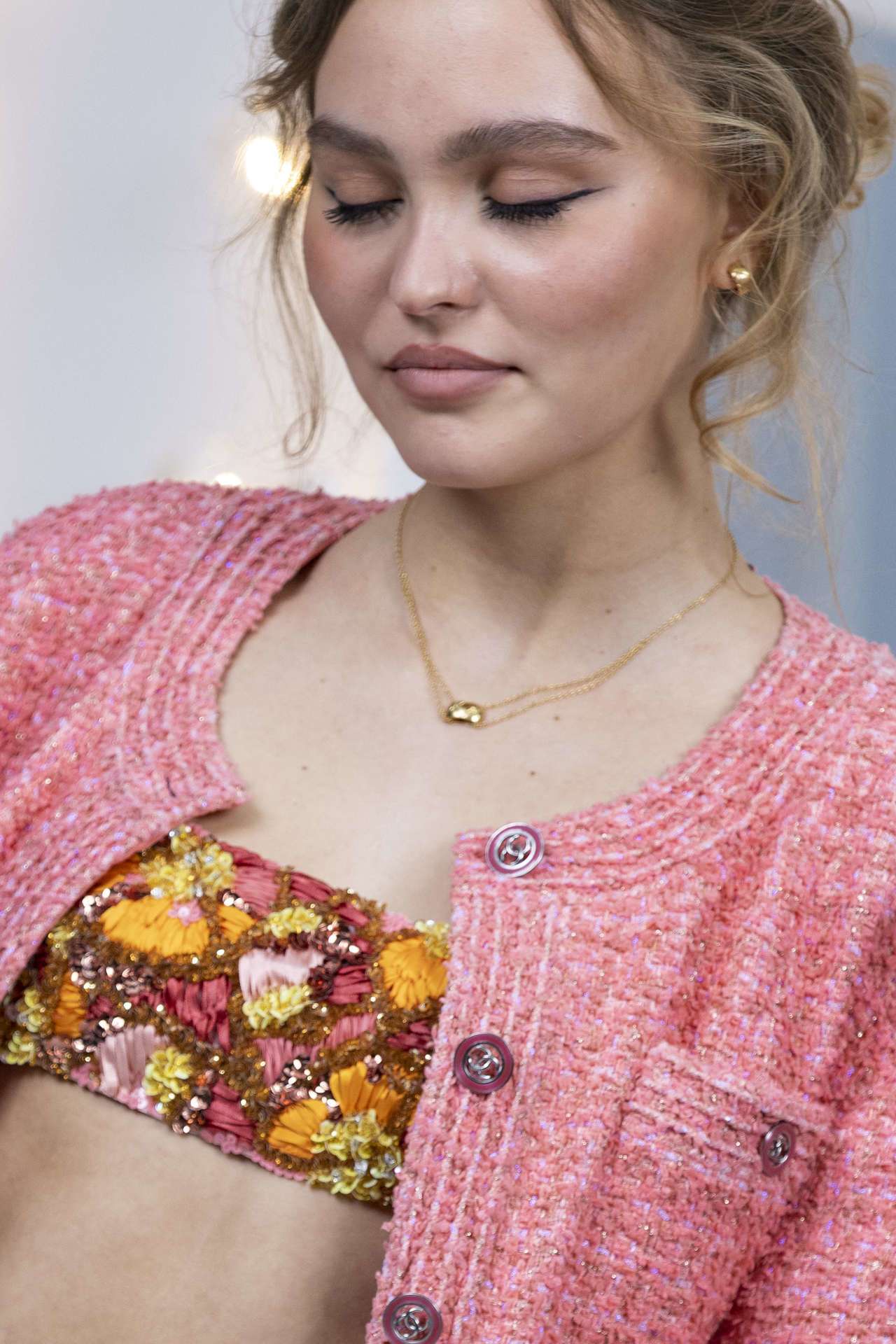 Lily-Rose Depp at Chanel Photocall at Paris Fashion Week
