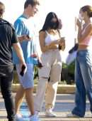 Madison Beer in Torn Joggers at Nobu in Malibu, California