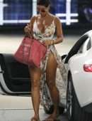 Nicole Murphy Leggy and Cleavage in Revealing Dress at Soho House