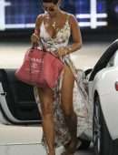 Nicole Murphy Leggy and Cleavage in Revealing Dress at Soho House